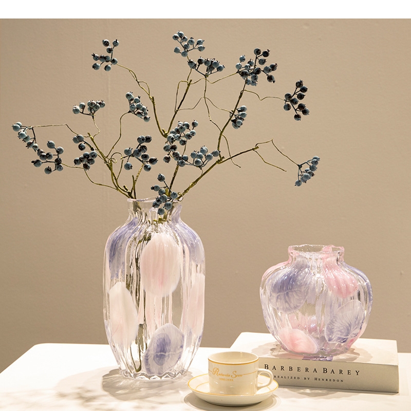 Art Craft Simple - シンプルなガラス花瓶工芸品装飾品水耕リビングルームバルコニー卓上フラワーアレンジメント家の装飾アート