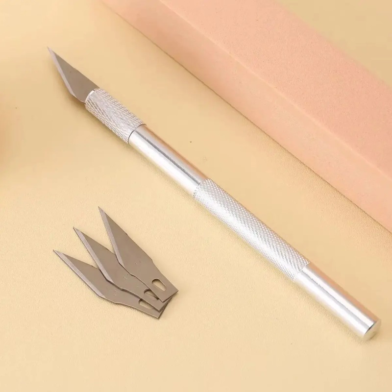 Art Craft Stationery - 滑り止め金属彫刻クラフトナイフ ゴールド/シルバー メスナイフ 彫刻ユーティリティ 趣味アート文具用