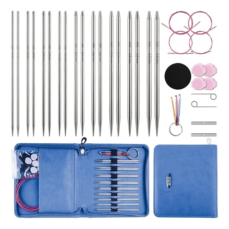 Knitting Needle Circular - USサイズ1、1.5、2、2.5、4、5、6、7、4.5インチレース交換式丸編み針セット-B51B