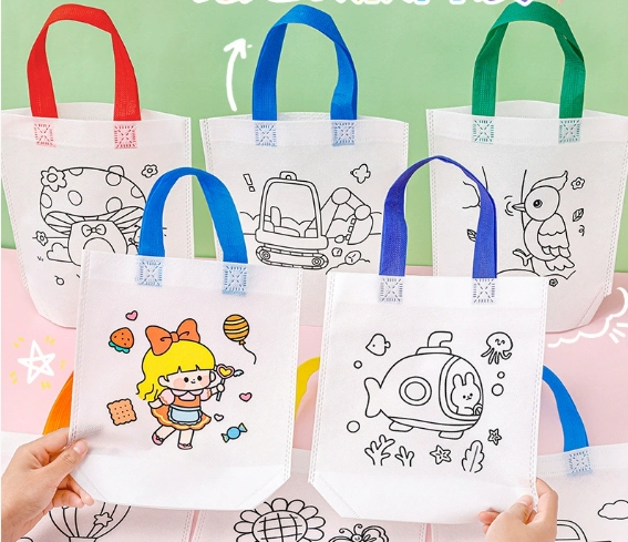 Art Craft Notebook - 5セット DIY グラフィティバッグ マーカー付き 手作りペイント 不織布バッグ