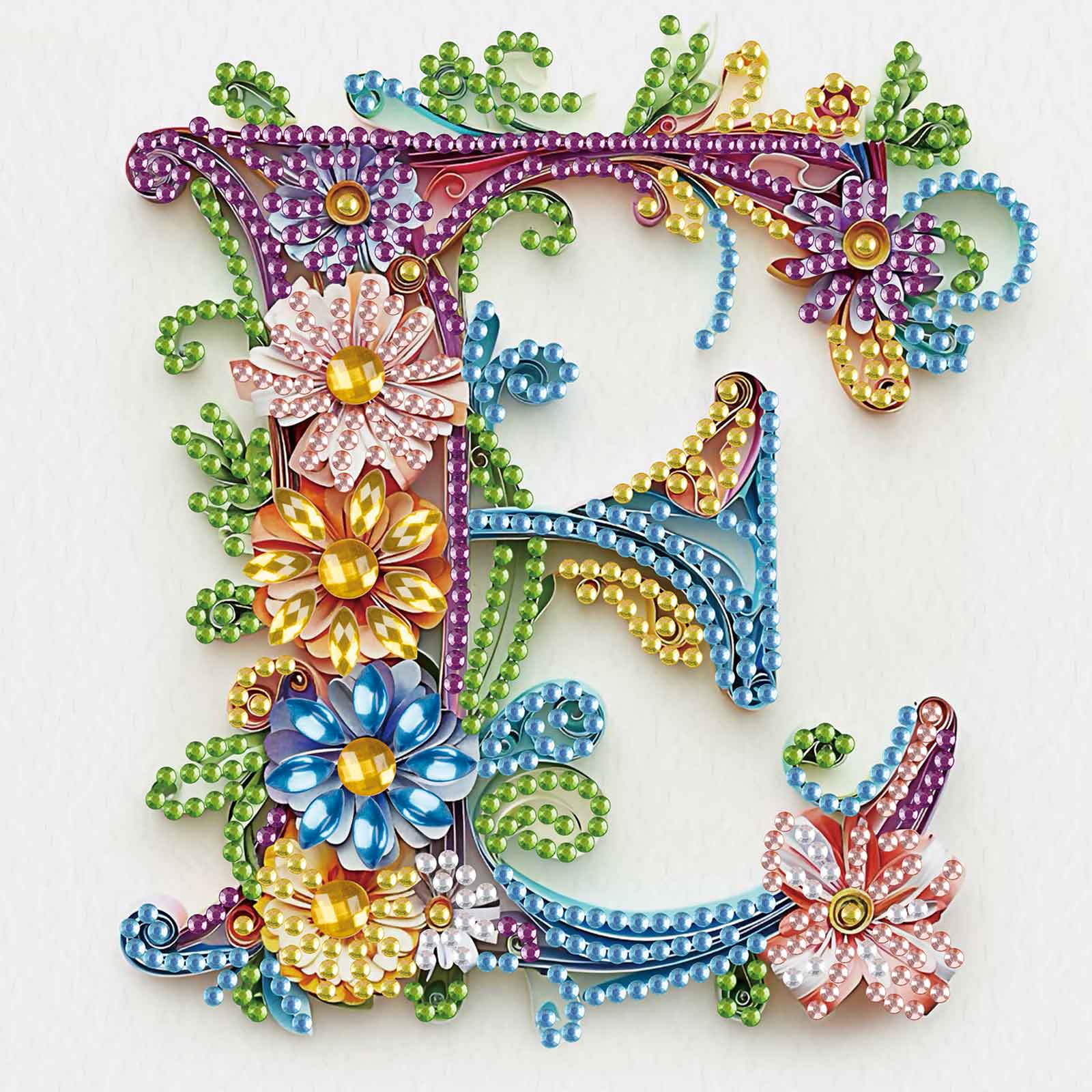 Art Craft Kite - 特殊形状ダイヤモンドアートペインティングキット、文字E DIY部分ダイヤモンドアートクラフトキット、家の装飾用手作りギフト 6.69x6.69インチ