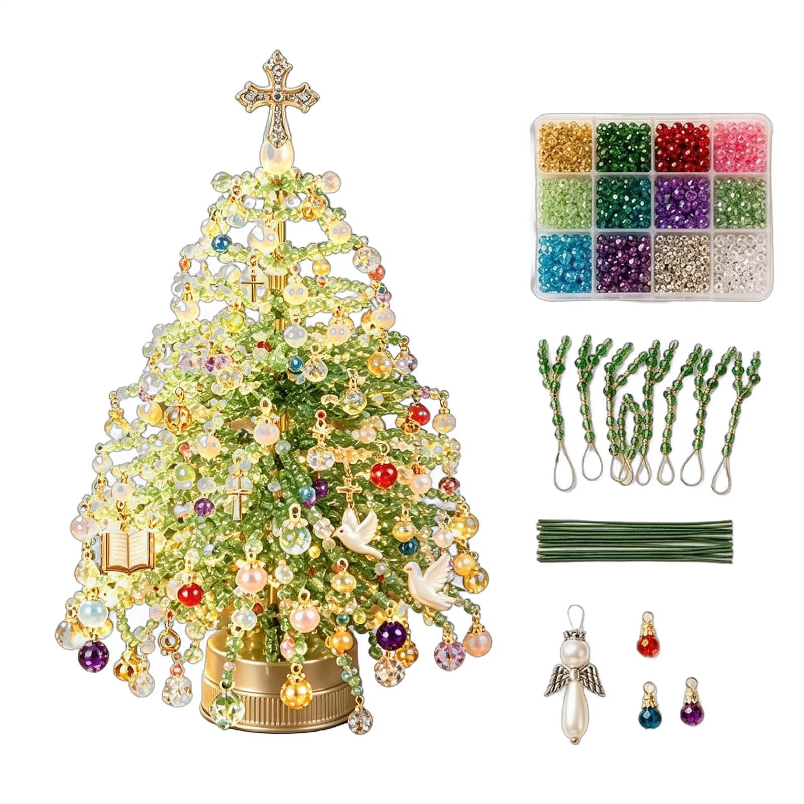 Art Craft Winter - ビーズクリスマスツリーキット 冬のホリデークラフトプロジェクト クリスマスツリービーズジュエリーアート プロフェッショナル、愛好家、家庭向け