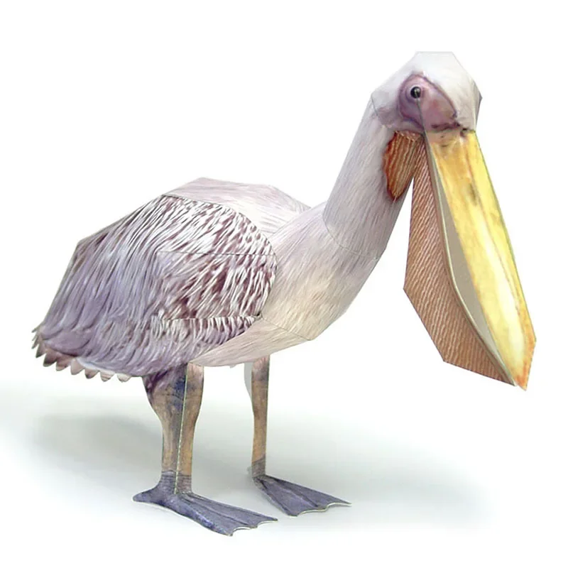 Art Craft Cardboard - グレートホワイトペリカン鳥紙モデルリアルな動物ミニ折り紙アート 3D ペーパークラフト DIY キッズ大人手作りクラフトおもちゃ WE-027