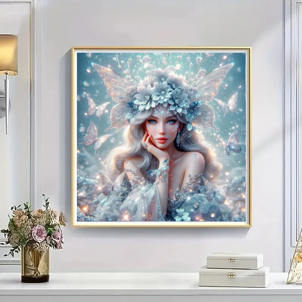 エルフの女の子のためのDIYアート絵画,クロスステッチ,氷の - Art Craft Winter のレビューと価格