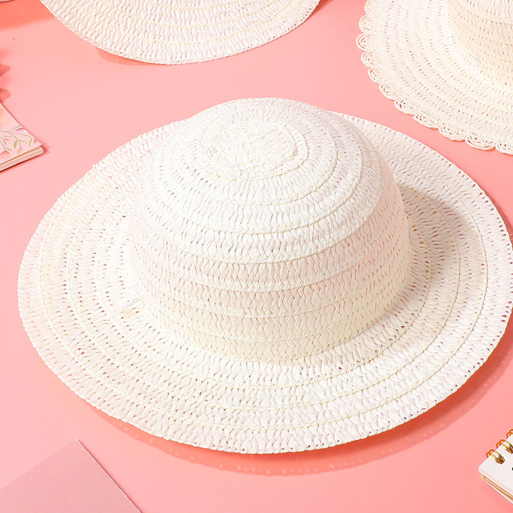 8個入りDIYキッズストローハット、白い無地の帽子、絵画工芸 - Art Craft Party のレビューと価格