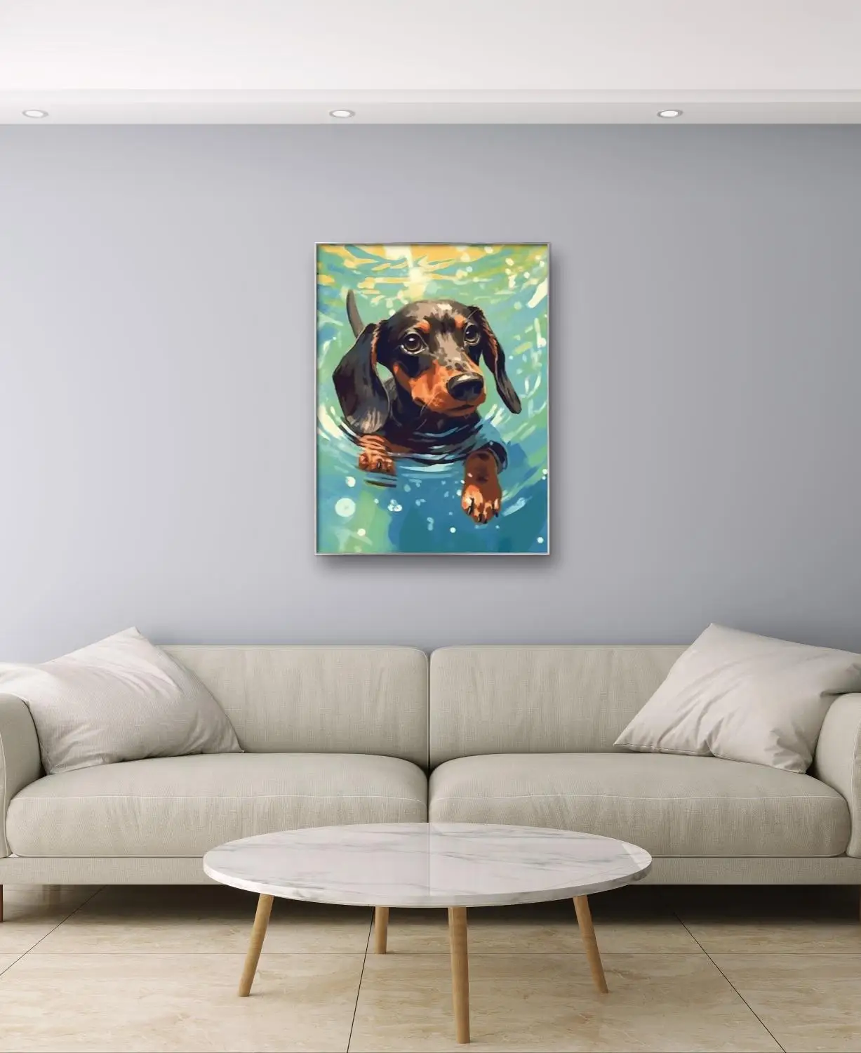 ダックスフント DIY デジタル油絵 カラフルな手作り絵画  - Art Craft Simple のレビューと価格