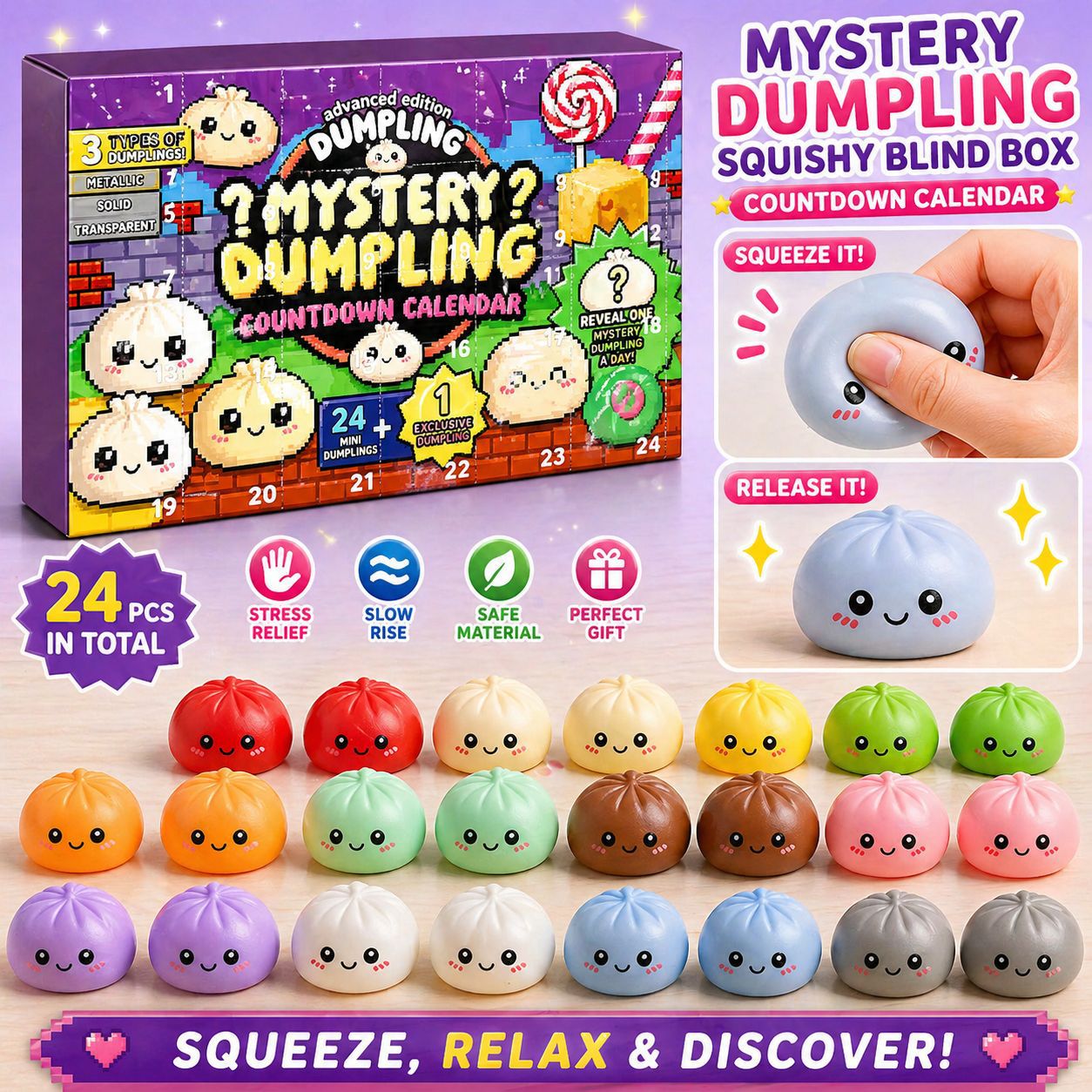 サプライズ餃子ブラインドボックスカウントダウンカレンダー24 - Art Craft Party のレビューと価格