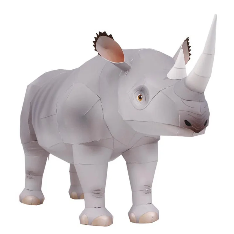 Rhinoceros-ミニ3D紙モデルペーパークラフト、手作 - Art Craft Cardboard のレビューと価格