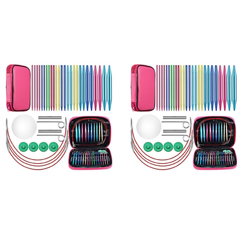 A27F-52 ピースアルミ製交換式丸編み針セット、13サイ - Knitting Needle Circular のレビューと価格