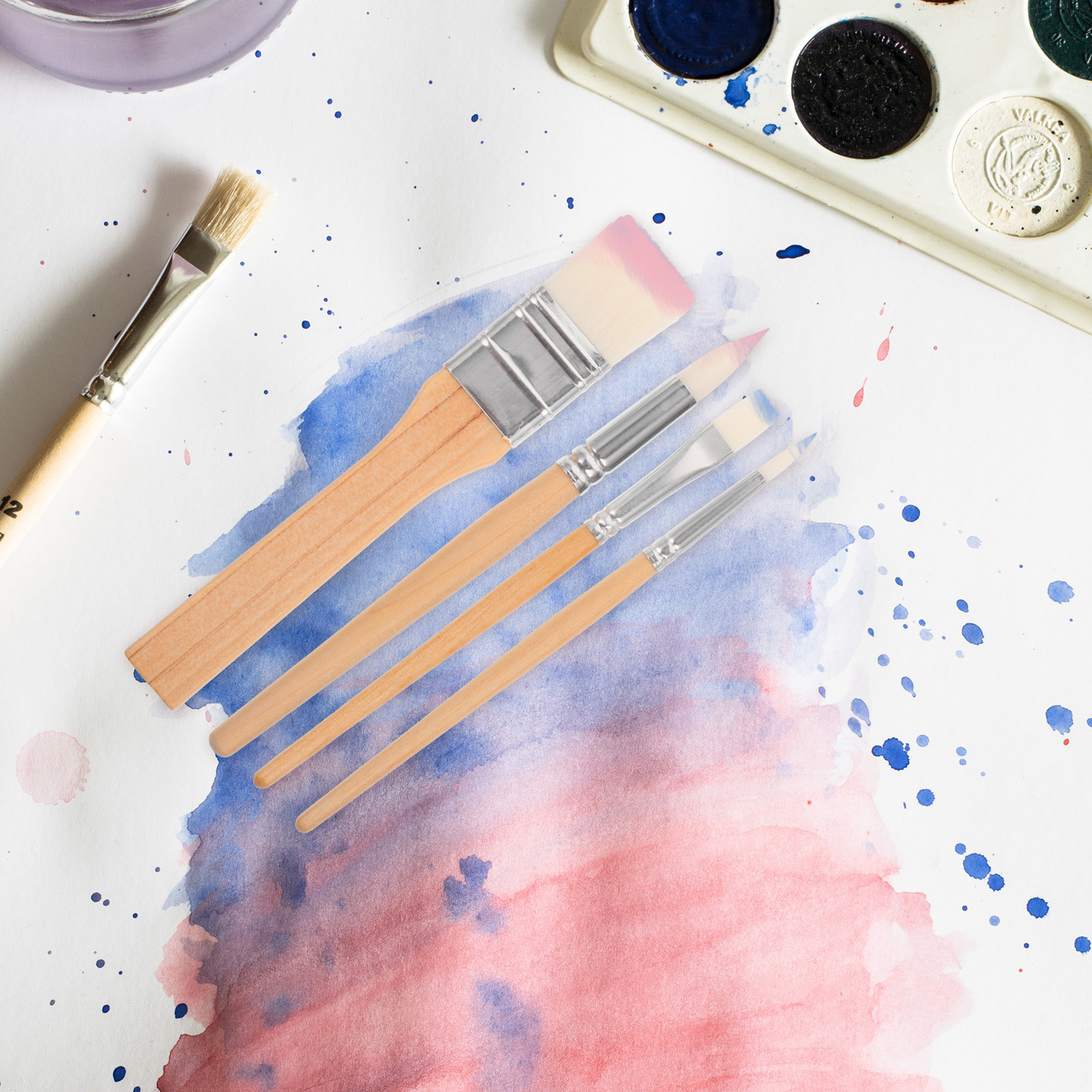 6本セット木製ハンドル絵筆セット、携帯用水彩油絵ガッシュブラ - Art Craft Blend のレビューと価格