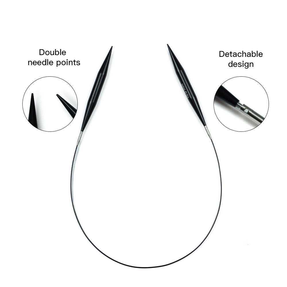 黒色の取り外し可能な円形酸化アルミニウム多機能セーター針、長 - Knitting Needle Circular のレビューと価格