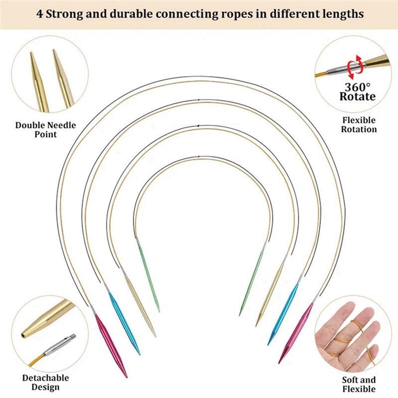 BHTS-アルミ製交換式編み針 丸編み針セット 編み物用糸  - Knitting Needle Circular のレビューと価格