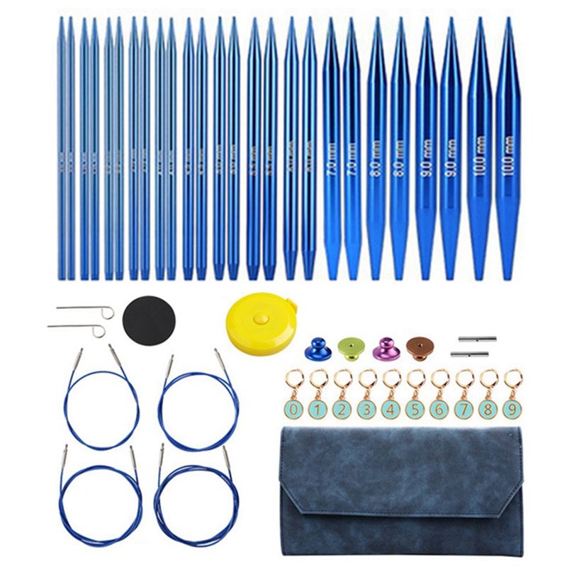 A04G-アルミ製交換式編み針 丸編み針セット 編み物用糸  - Knitting Needle Circular のレビューと価格