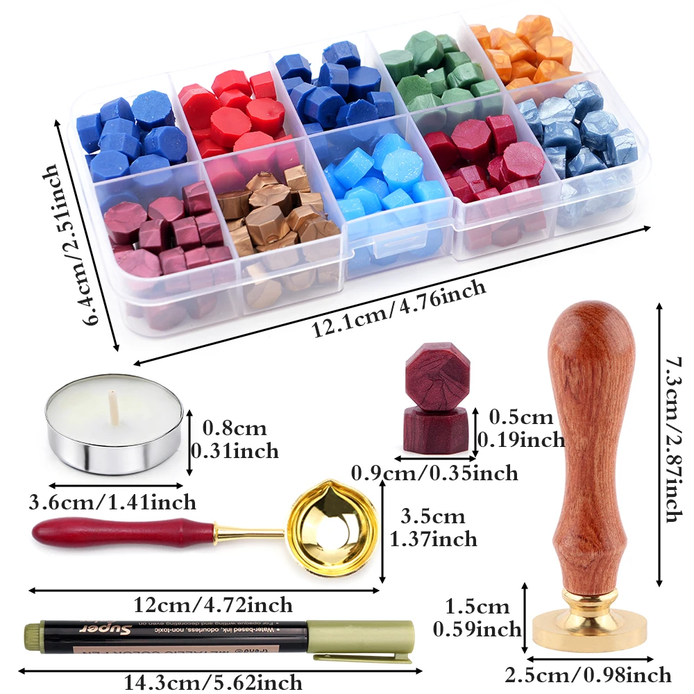 カラフルなシーリングワックスキット アルファベット A-Z  - Batik Wax Kit のレビューと価格