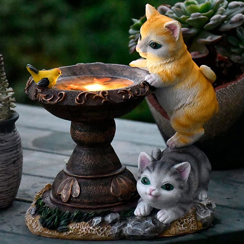 魅力的 ​ ​ ​ ​ ​ ​ ​ ソーラーパワー式の庭の猫 - Art Craft Night のレビューと価格