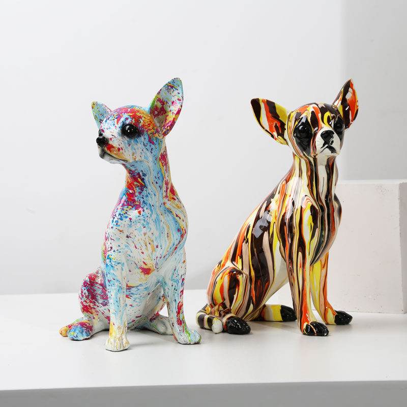 家のための樹脂製の小さなカラフルな装飾品,新鮮な芸術,犬,手 - Art Craft Simple のレビューと価格