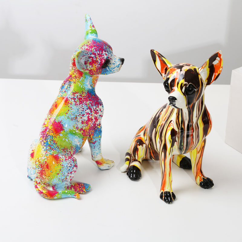 家のための樹脂製の小さなカラフルな装飾品,新鮮な芸術,犬,手 - Art Craft Simple のレビューと価格