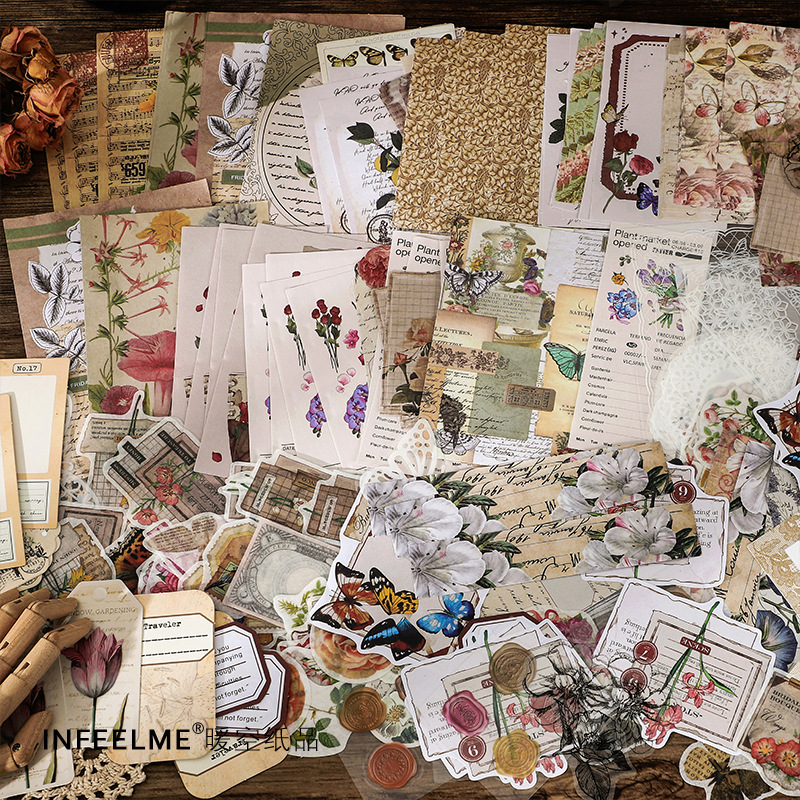 1パック/260枚入り ヴィンテージ文芸風パターンステッカー - Art Craft Notebook のレビューと価格