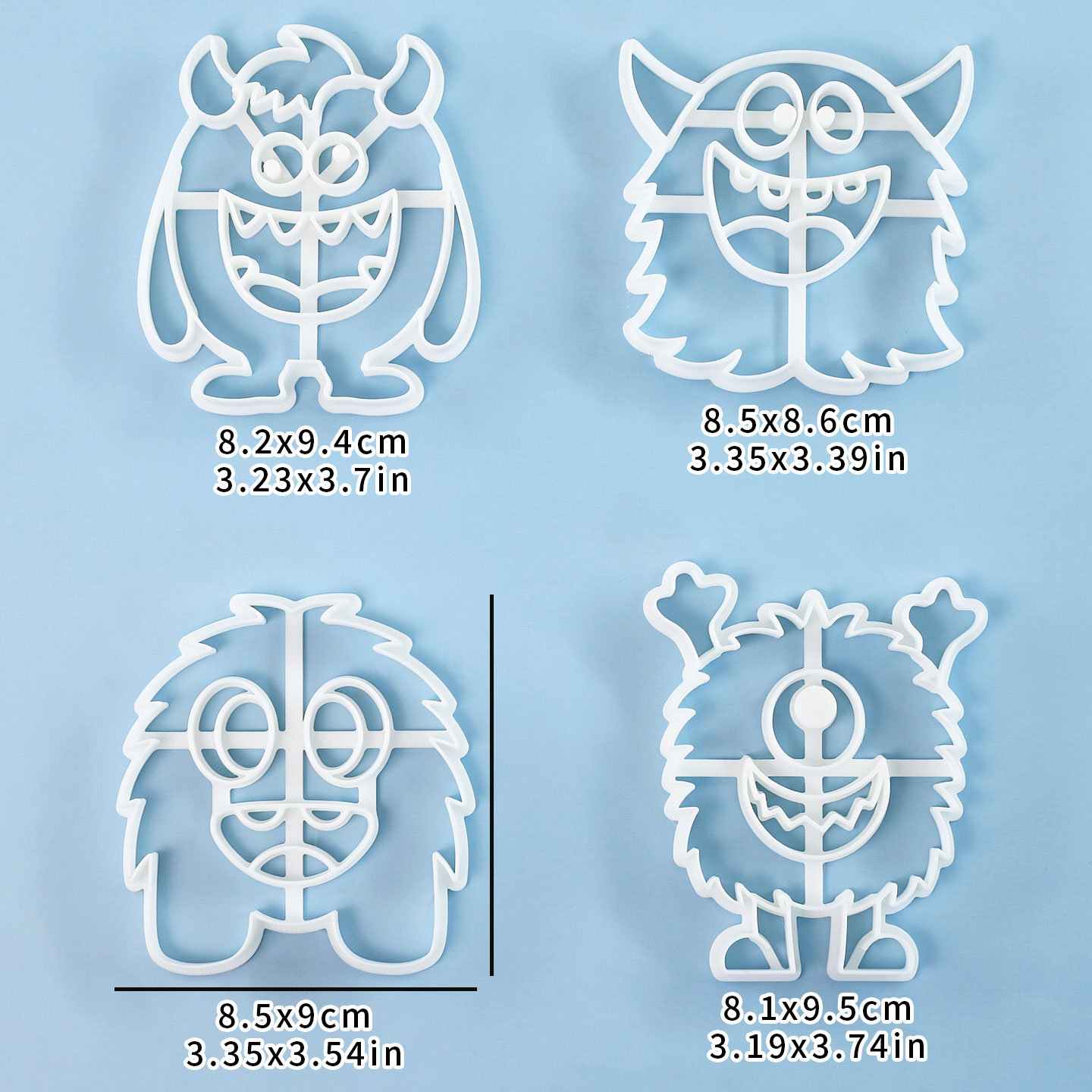 1個/4個入り 大型モンスタークッキーカッター 3Dキュート - Art Craft Party のレビューと価格