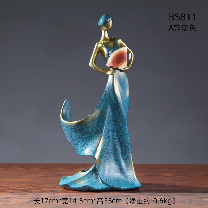 女性スカートワインラック工芸品像、豪華な彫刻、クリエイティブ - Art Craft Simple のレビューと価格
