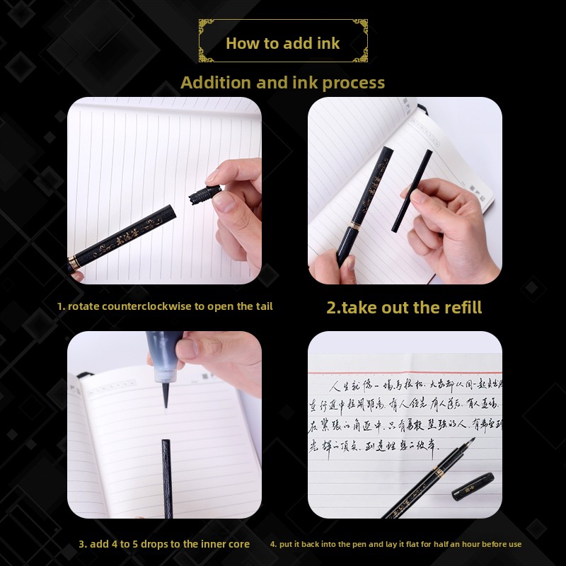 4 ピース/セット書道アートマーカーペンブラシペンアートマー - Art Craft Stationery のレビューと価格