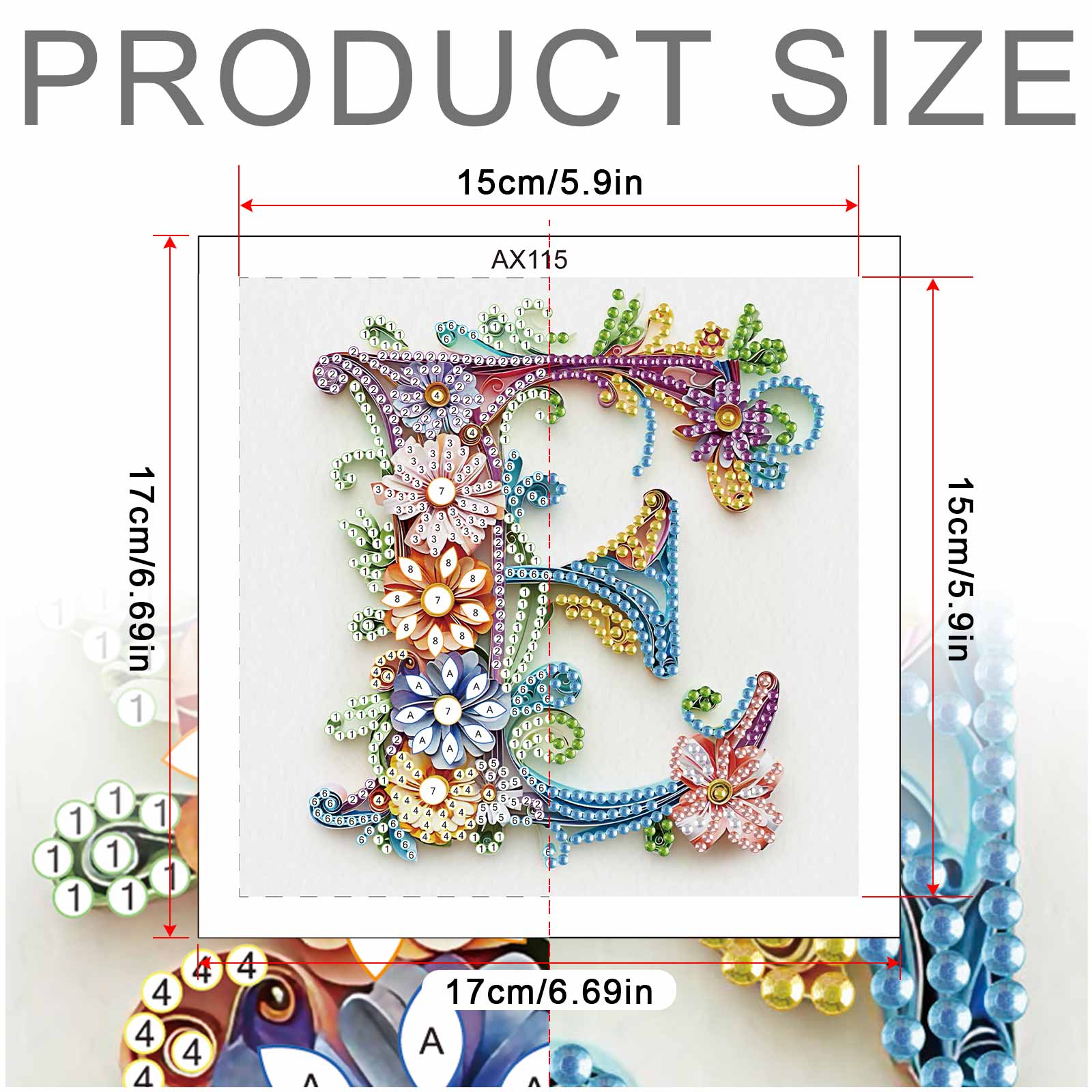 特殊形状ダイヤモンドアートペインティングキット、文字E DI - Art Craft Kite のレビューと価格