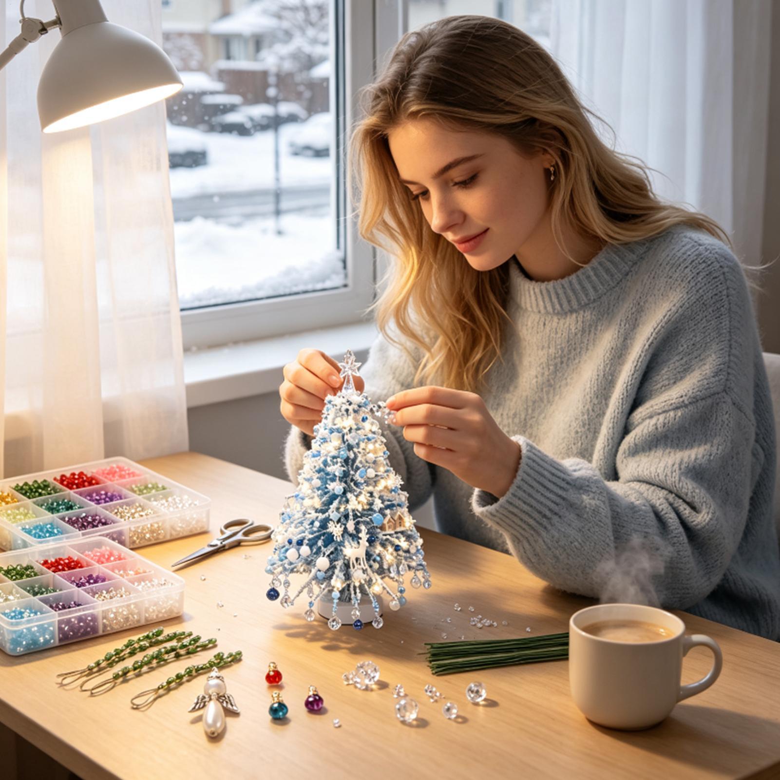 ビーズクリスマスツリーキット 冬のホリデークラフトプロジェク - Art Craft Winter のレビューと価格