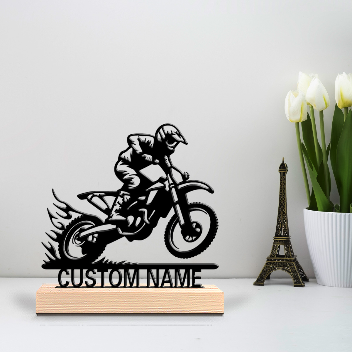 1個入り シンプルなバイク乗りのカスタムネーム入りブリキ像  - Art Craft Simple のレビューと価格