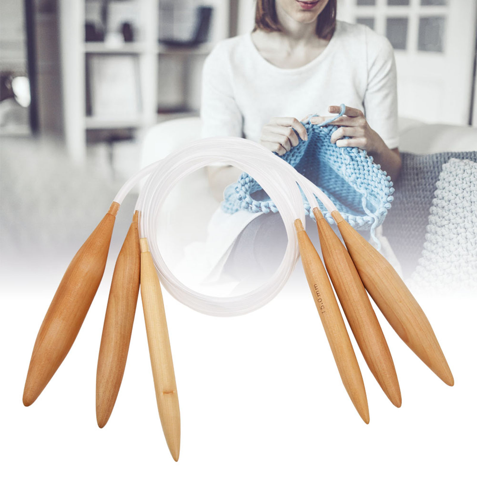 ZK20 ラウンド編組針竹透明かぎ針編みツール 15 ミリメ - Knitting Needle Circular のレビューと価格