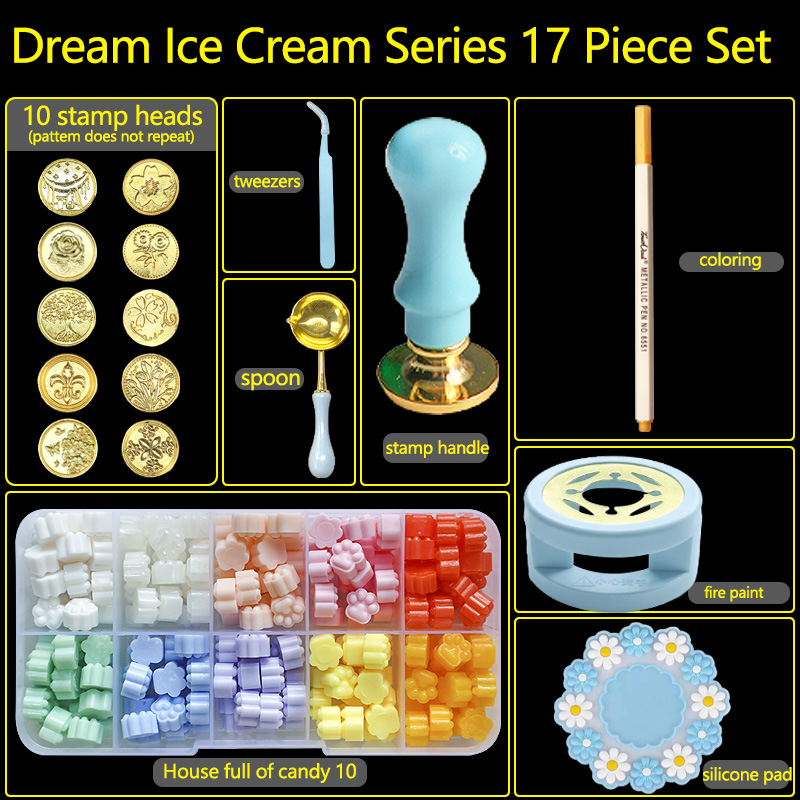17PC/1セットワックスシールスタンプキット漆塗りシールD - Batik Wax Kit のレビューと価格