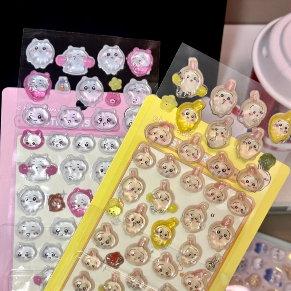 かわいいちいかわ3DクリスタルエンボスステッカーDIYデコレ - Art Craft Stationery のレビューと価格