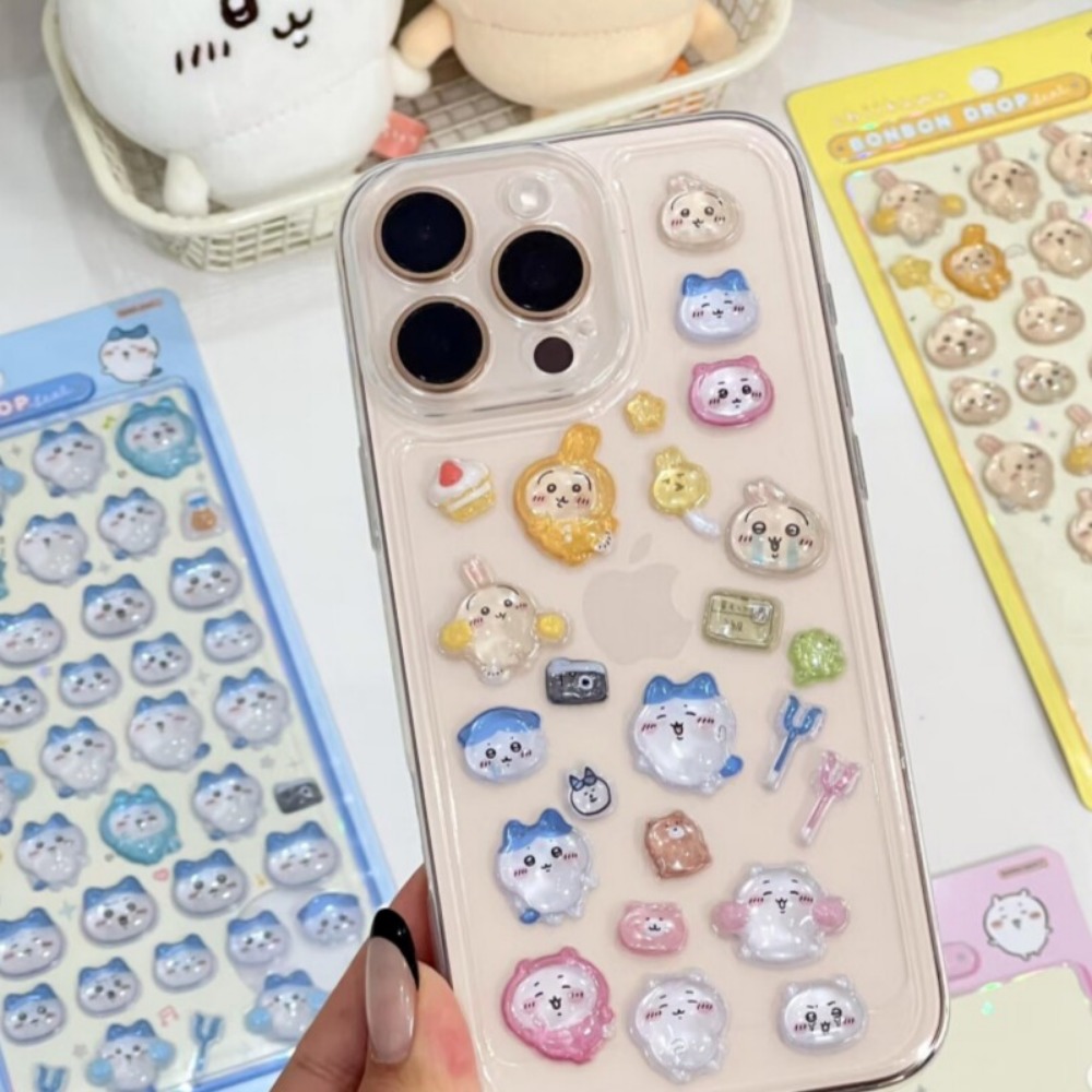 かわいいちいかわ3DクリスタルエンボスステッカーDIYデコレ - Art Craft Stationery のレビューと価格