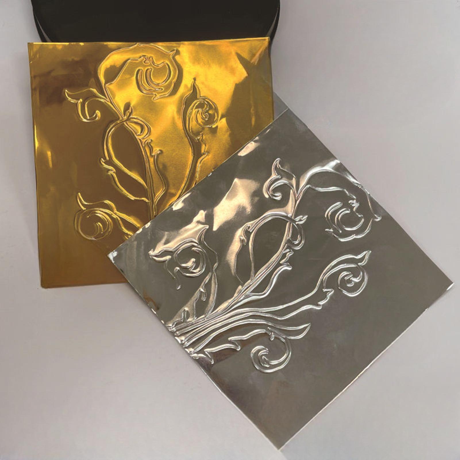 工芸用箔紙 100 枚光沢のあるアルミニウム金属箔紙アートプ - Art Craft Paper のレビューと価格