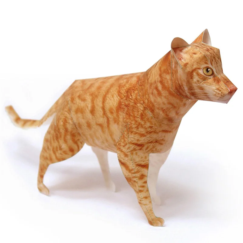 オシキャットキャットオレンジタビー折り紙アートペーパーモデル - Art Craft Cardboard のレビューと価格
