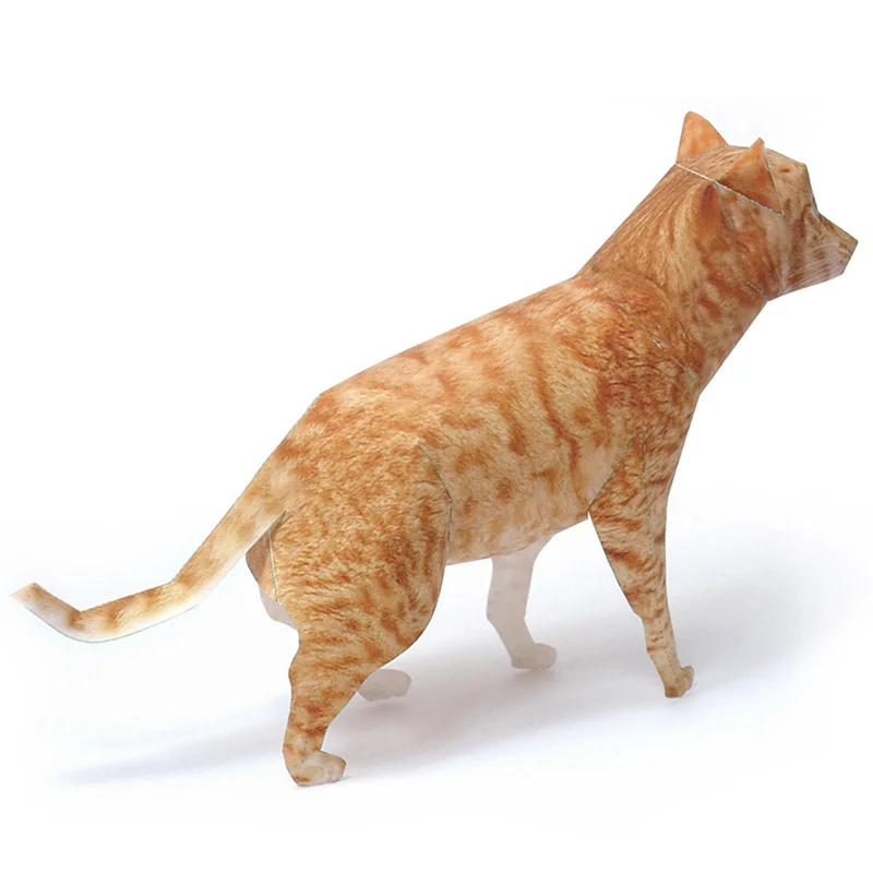 オシキャットキャットオレンジタビー折り紙アートペーパーモデル - Art Craft Cardboard のレビューと価格