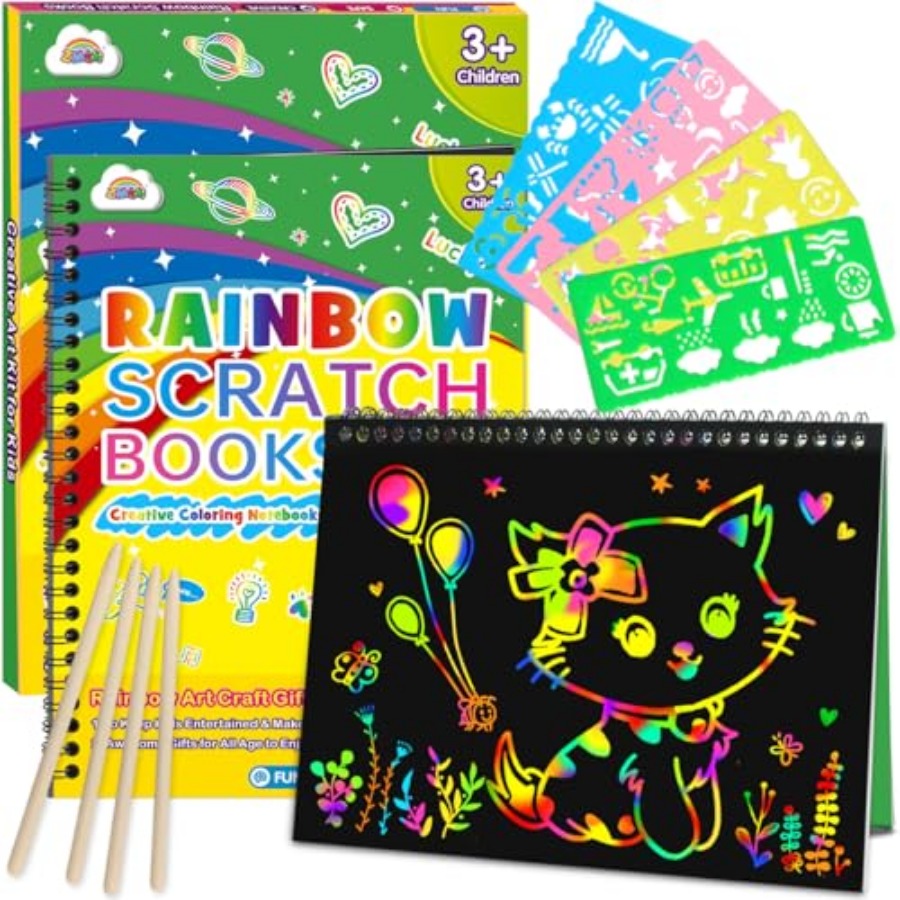 2パック レインボー スクラッチペーパー ノートブック：4～ - Art Craft Notebook のレビューと価格