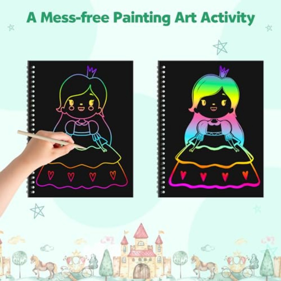 2パック レインボー スクラッチペーパー ノートブック：4～ - Art Craft Notebook のレビューと価格